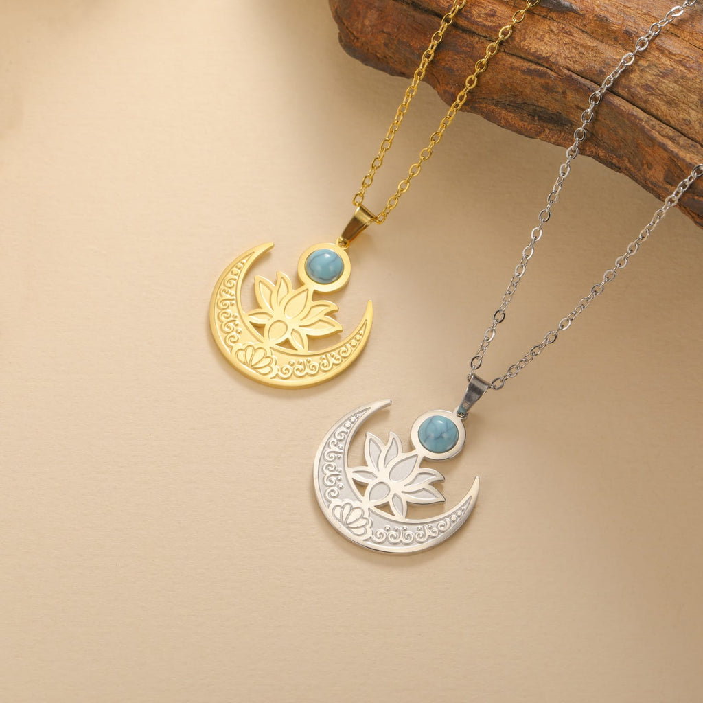Enchanted Moon Lotus Blossom Necklace