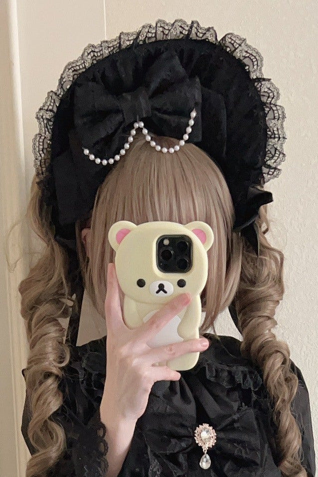 [pre-order] White Sugar Doll Princess Sleeve Suspender Dress Suit + Bonnet Hat