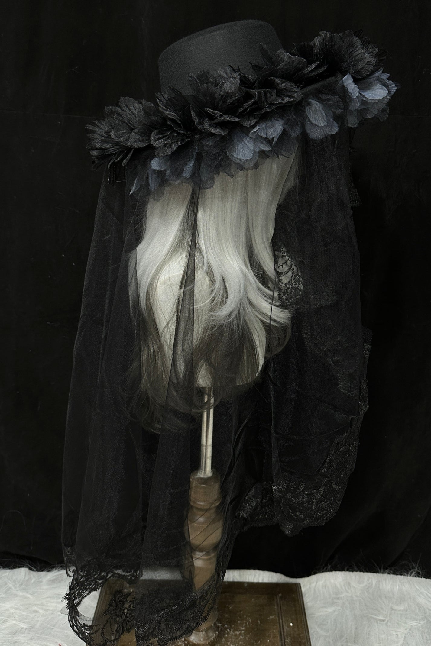 Sheer Dark Lace Gothic Hat