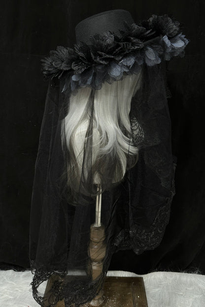 Sheer Dark Lace Gothic Hat