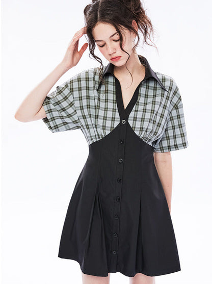 Plaid Skipper Collar Dress