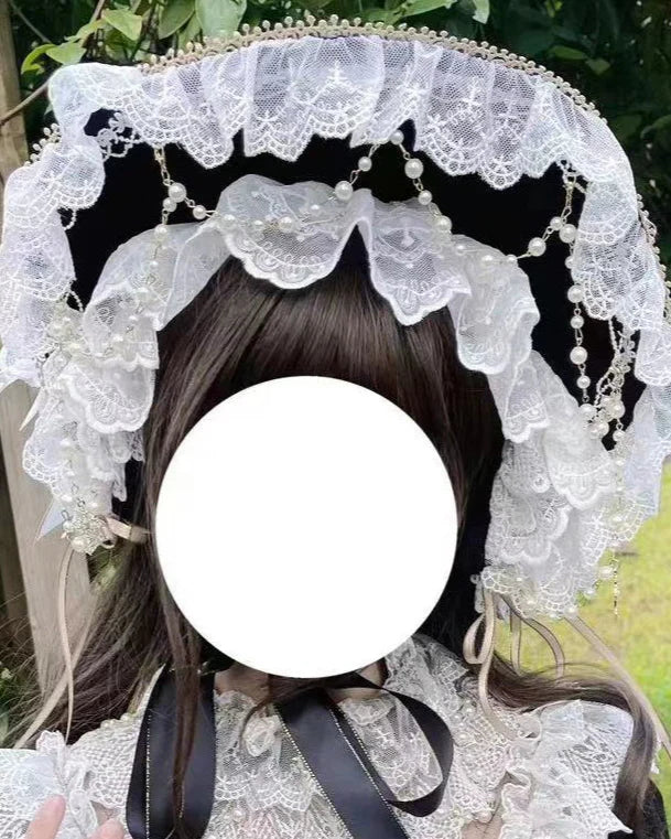 Gothic Doll Lace Dress + Bonnet