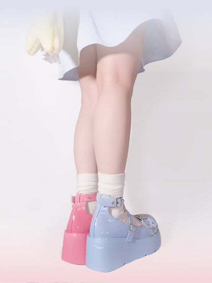 Punk Rivet Bone Millennium Platform Shoes