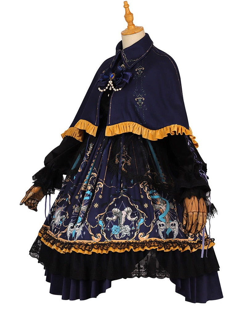 Black Retro Gothic Dark Lolita