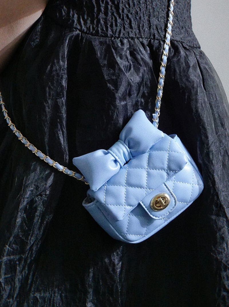 Quilted Large Bow Chain Bag