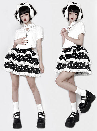 Retro Round Toe Gothic Punk Platform Shoes [matte/lace]
