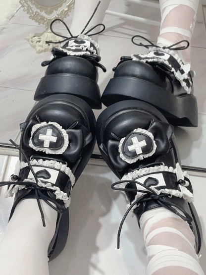 [angel Style] Love Medical Band-aid Platform Shoes