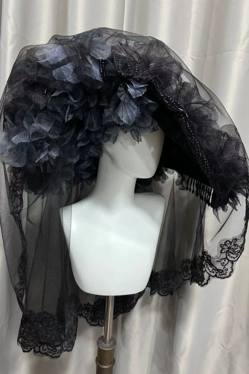 Dark Flower Lolita Gothic Hat