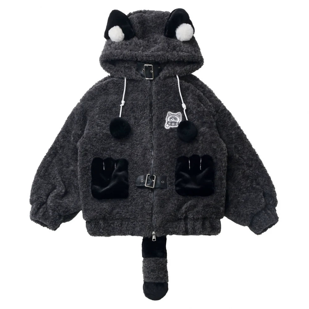 Raccoon Fur Jacket + Sweatshirt + Skirt + Pants + Leg Sleeve
