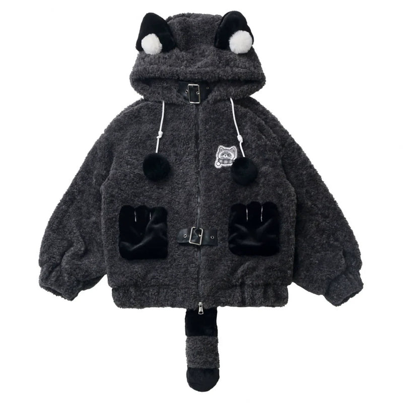 Raccoon Fur Jacket + Sweatshirt + Skirt + Pants + Leg Sleeve