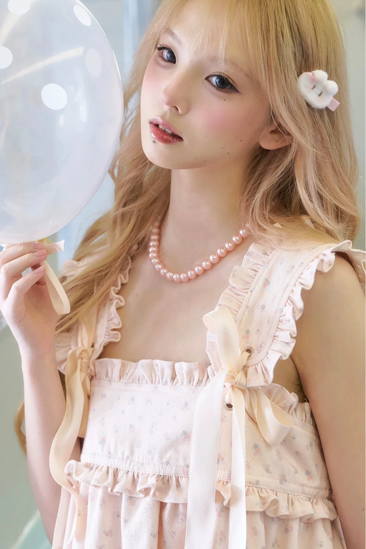 Tender Pink Sleeveless Ribbon Dress