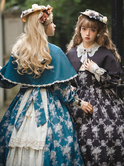 [pre-order] Antique Flower Wall Lolita Retro Cake Pendant Dress