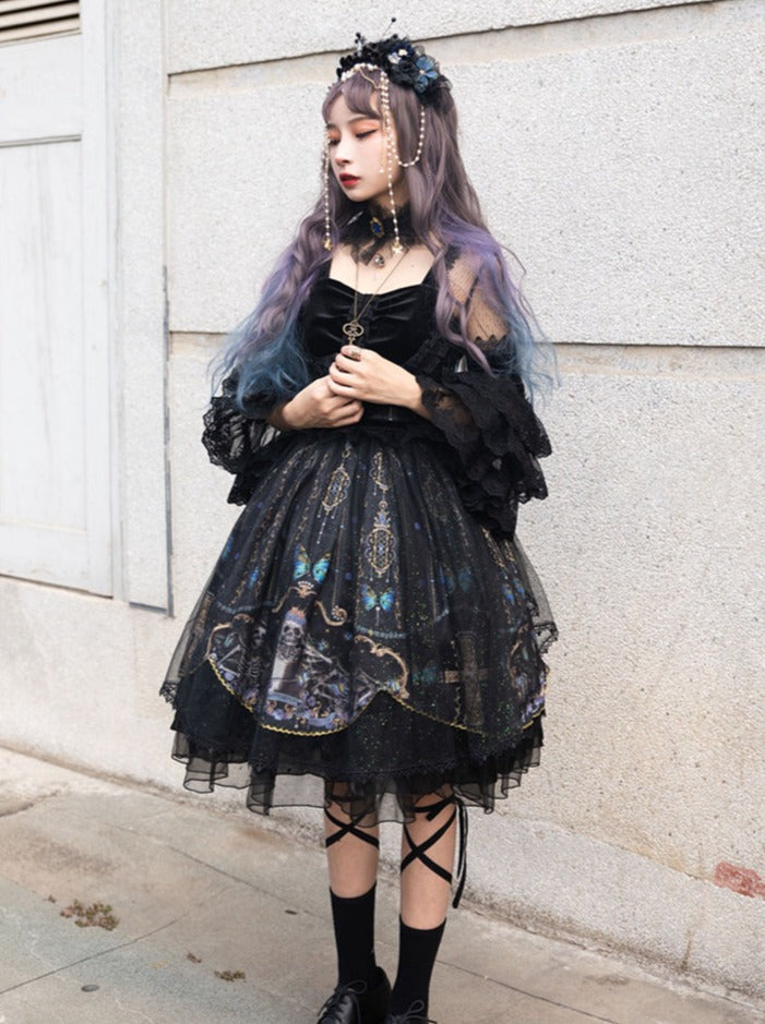 [pre-order] Love Lolita Skirt Original Underworld Dark Gothic Retro Lolita
