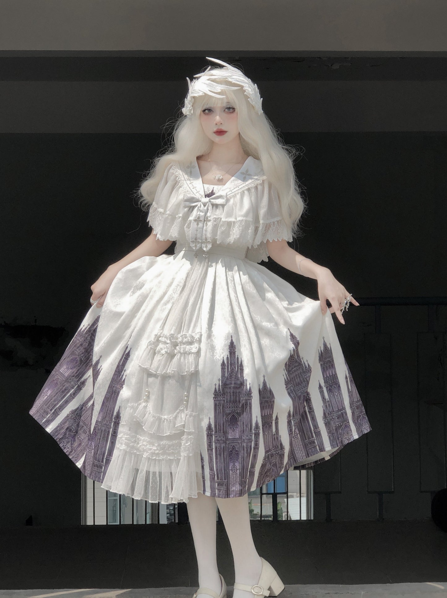 Gothic Suspender Skirt + Shawl