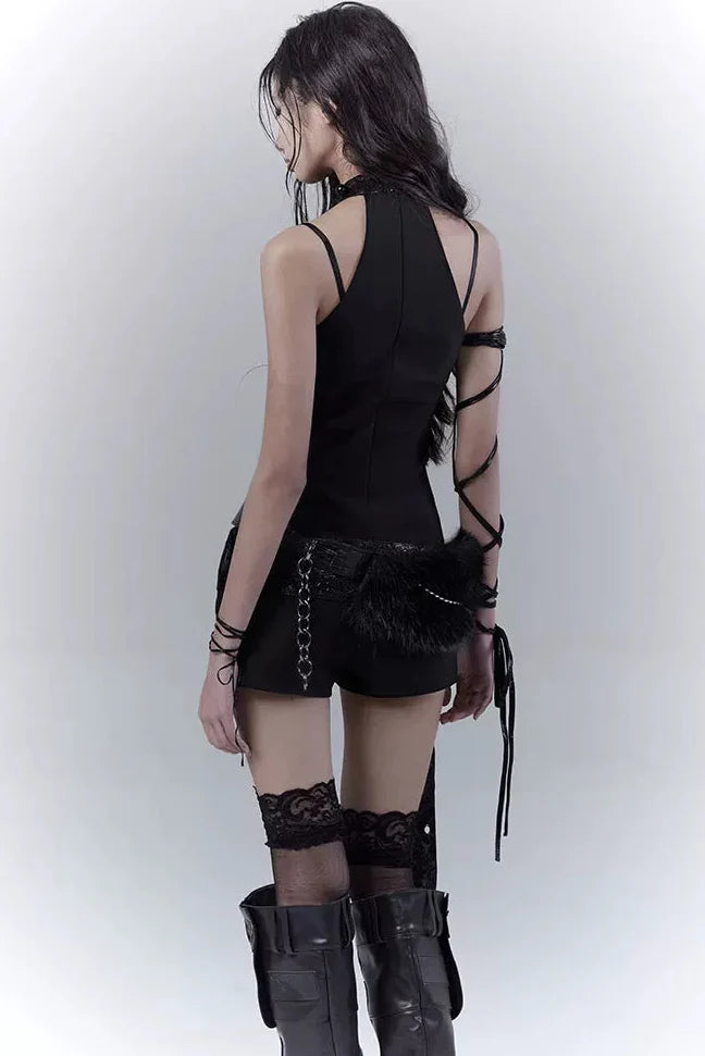 Dark Mode Sleeveless Top + Inner + Belt
