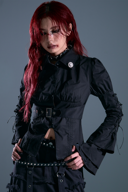 Gothic Lace Up Blouse