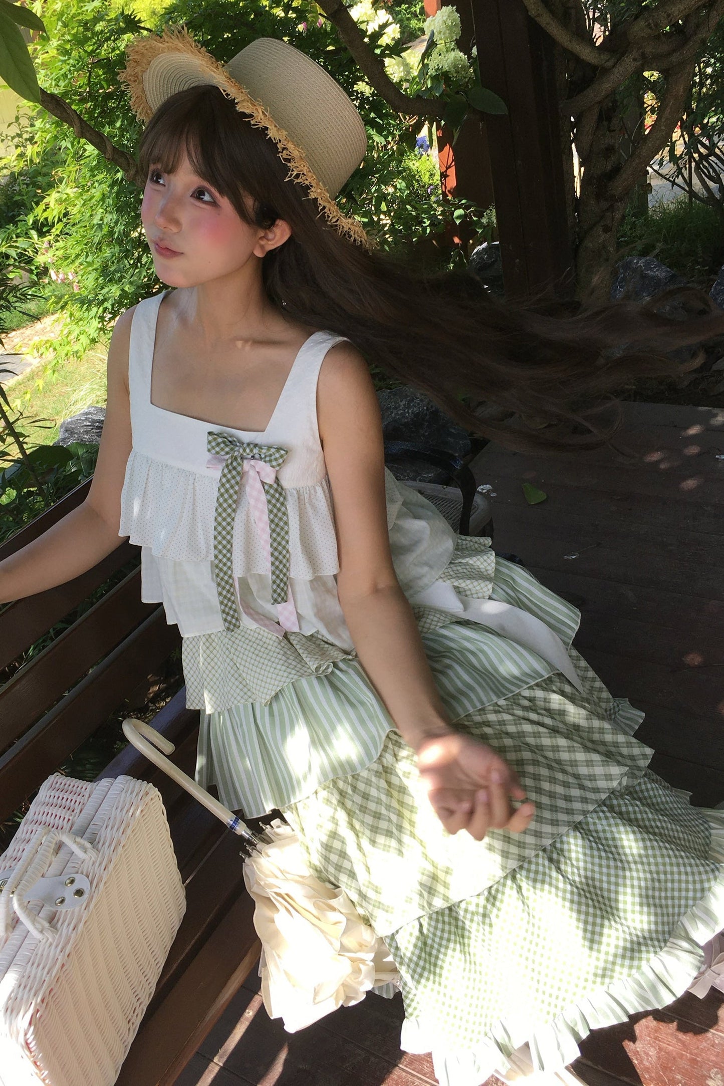 [pre-order] Tiered Ruffled Sleeveless Dress + Ribbon