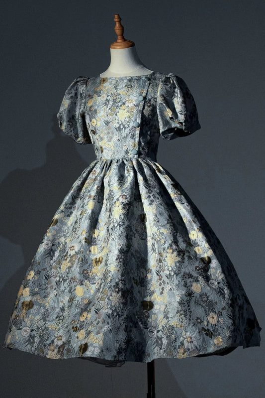 Golden Flower Design Dress + Skirt + Coat + Vest