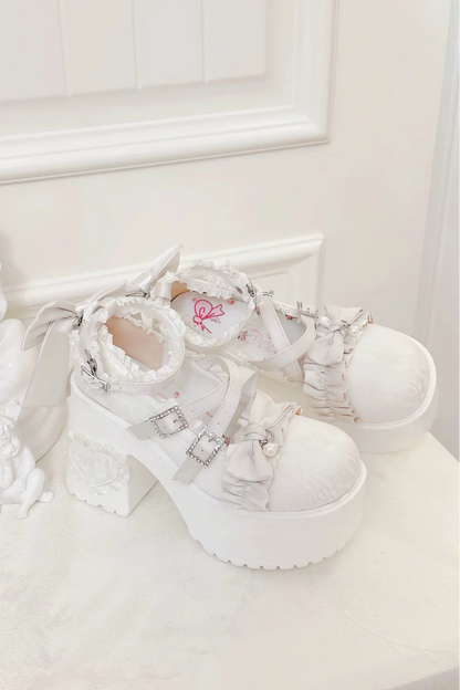 Dream Ribbon Lace Mary Jane Shoes