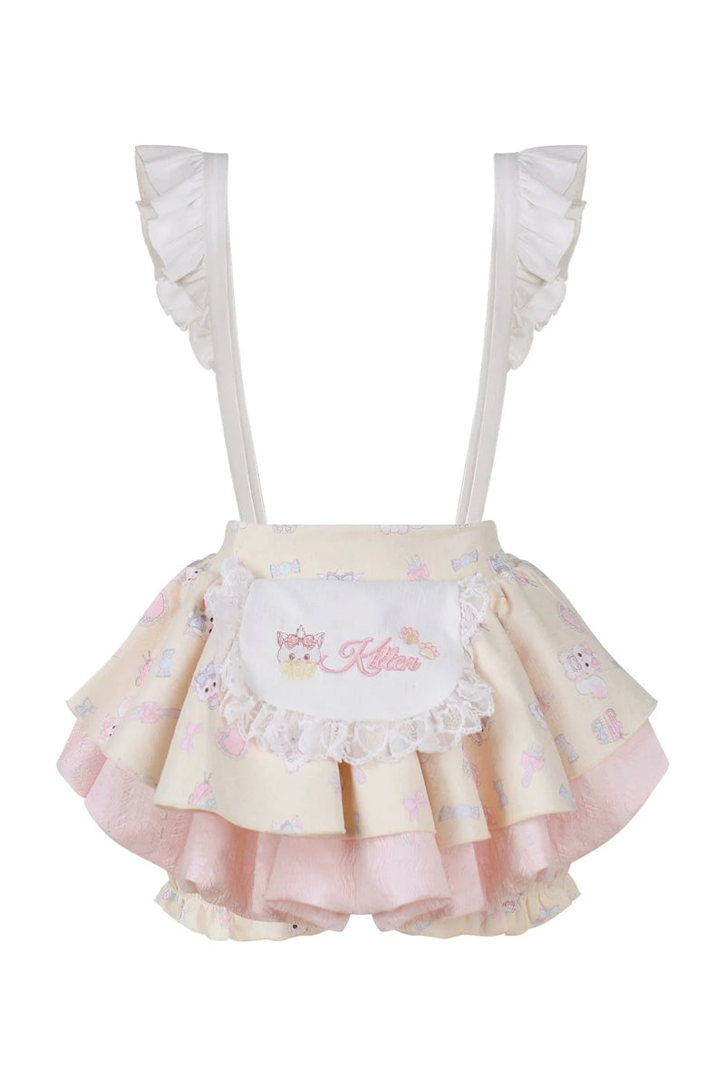 Girly Ribbon Camisole + Cardigan + Suspender Skirt