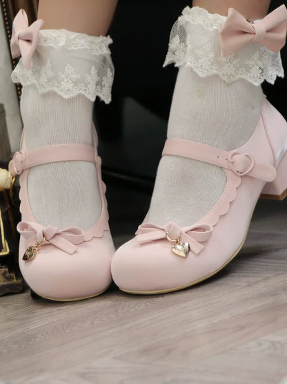 Lolita Round Head Doll Medium Heel Shoes