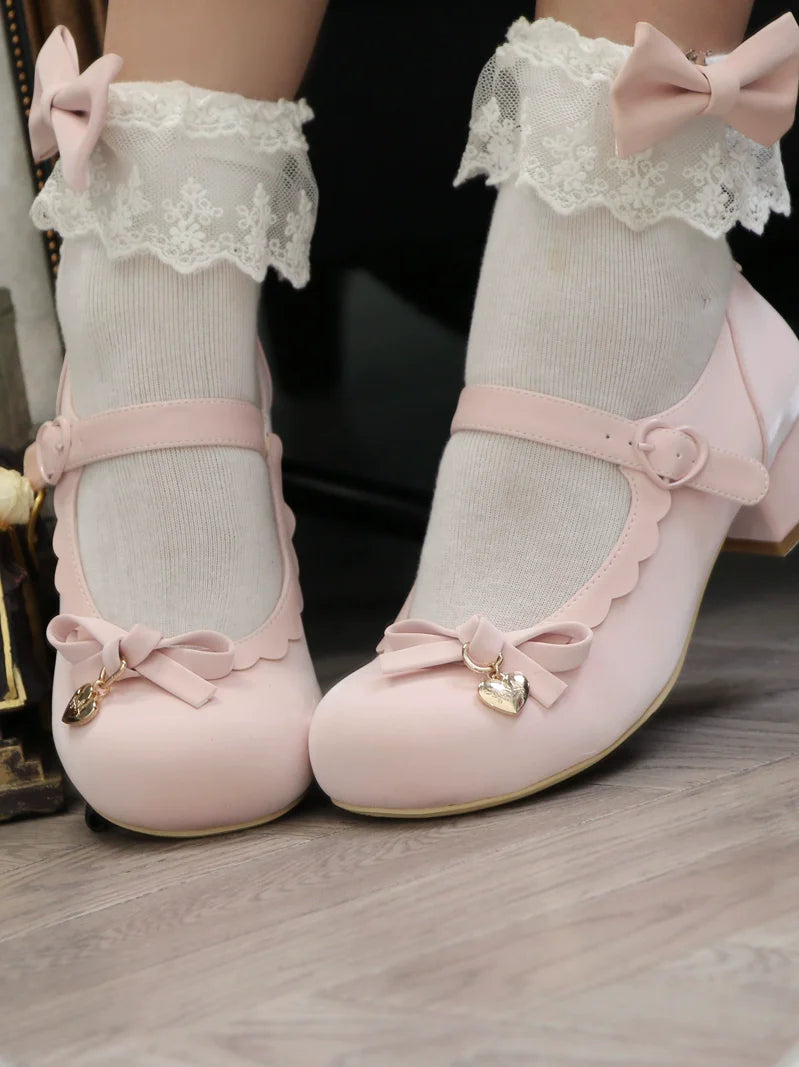Lolita Round Head Doll Medium Heel Shoes