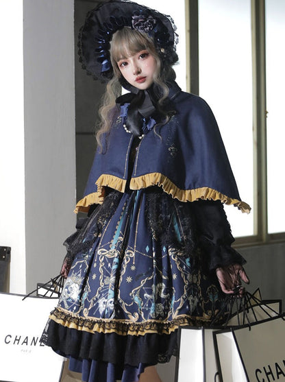 Black Retro Gothic Dark Lolita