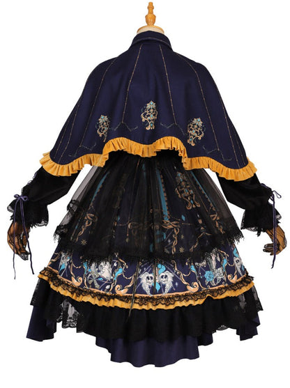 Black Retro Gothic Dark Lolita