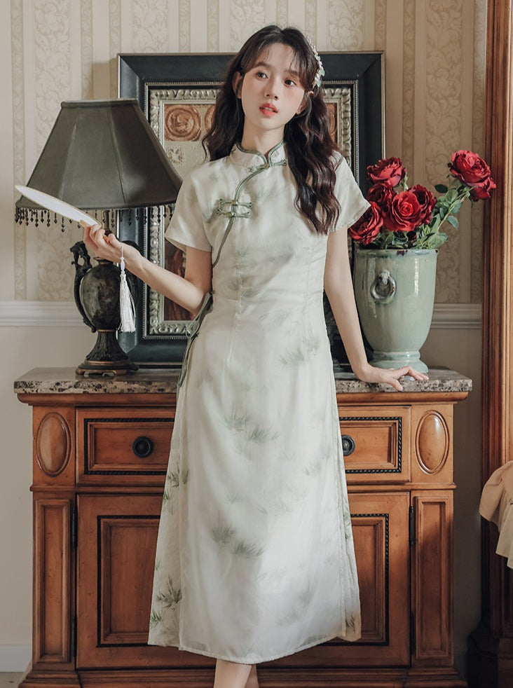 Retro Slit Chinese-style Dress