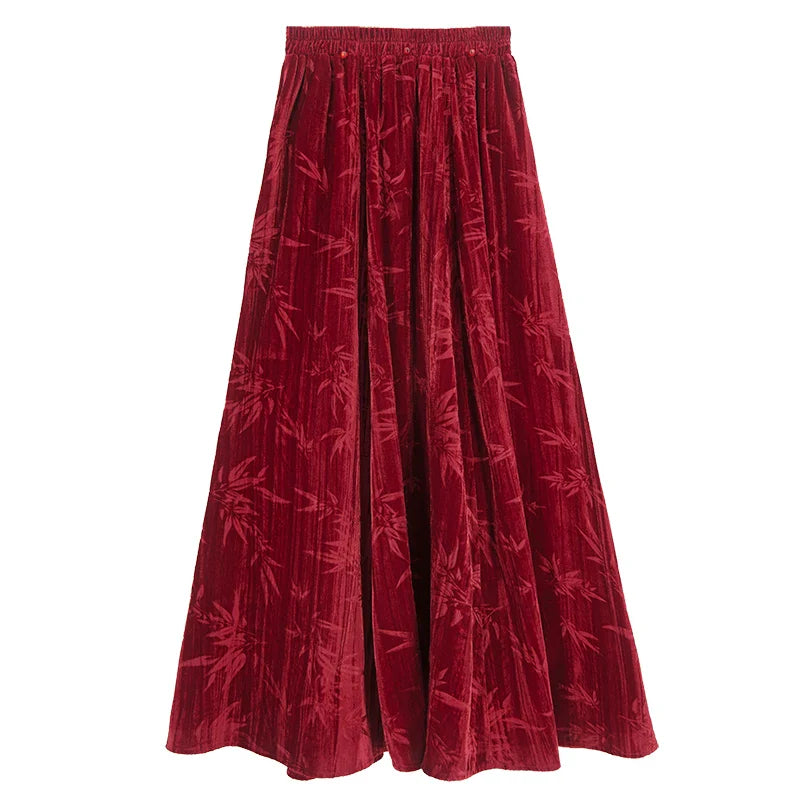 Chinese-style Design Top + Long Skirt + Apron