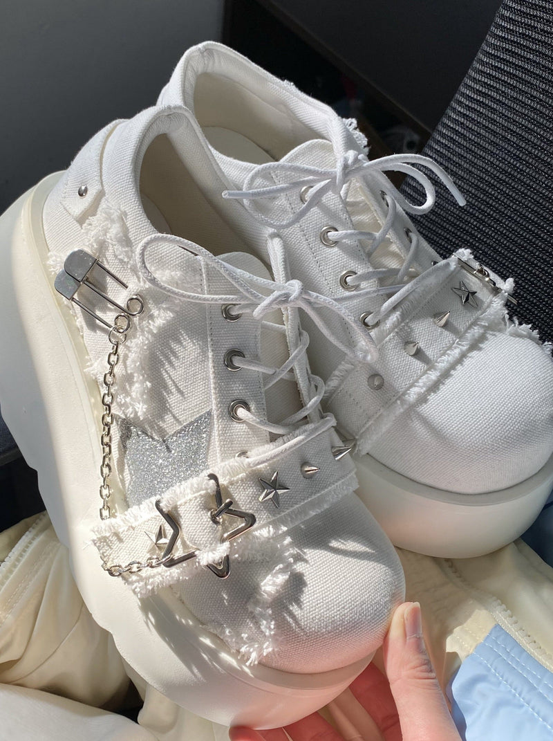 Denim Dark Platform Shoes