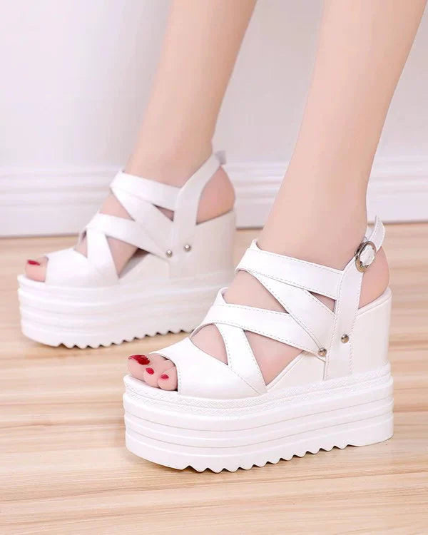 Platform Cut Out Design Shoes