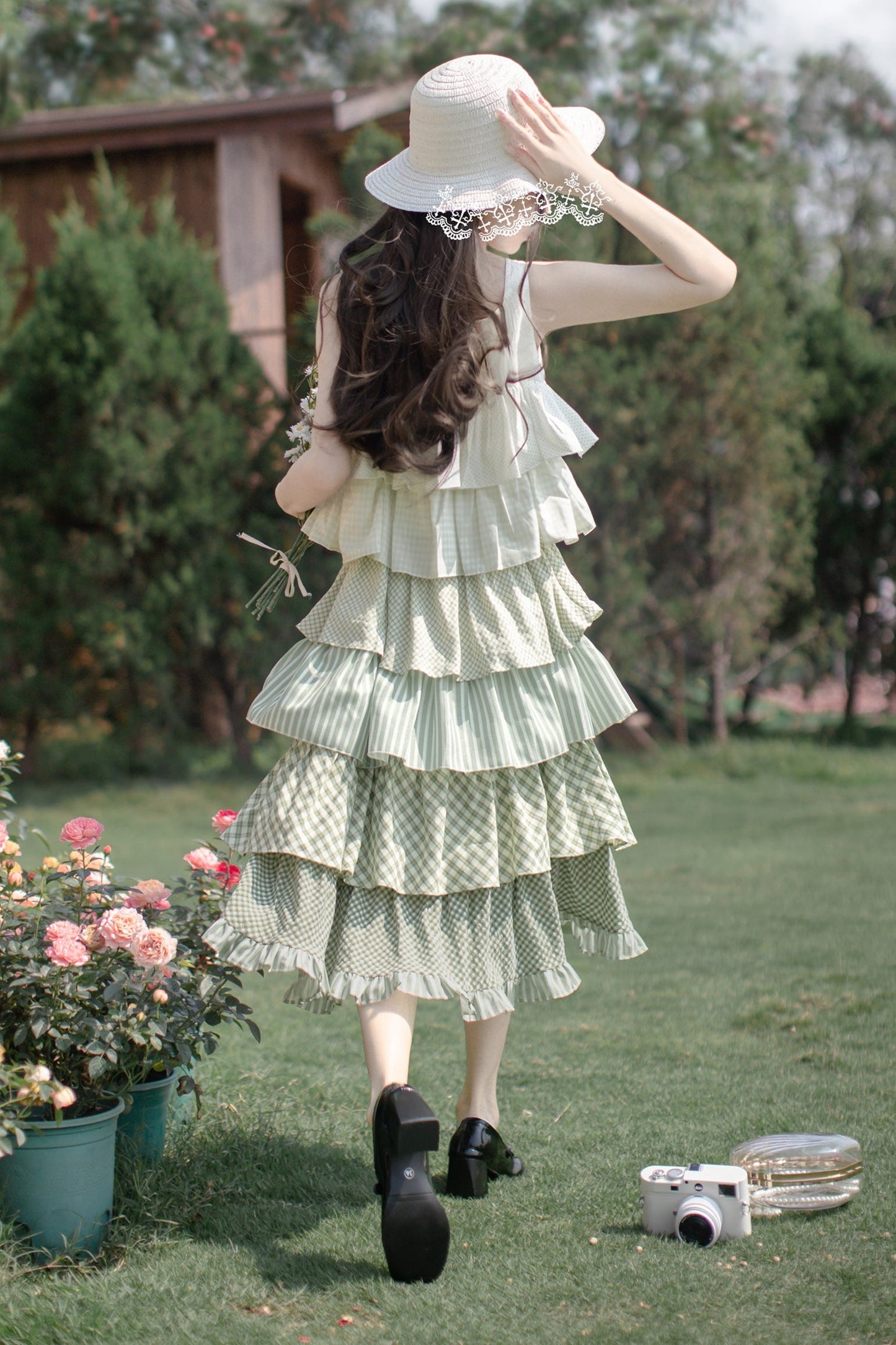 [pre-order] Tiered Ruffled Sleeveless Dress + Ribbon