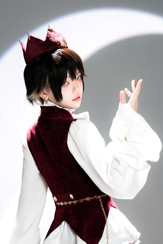 Hunting Rabbit Retro Red Gothic Prince Crown Hat
