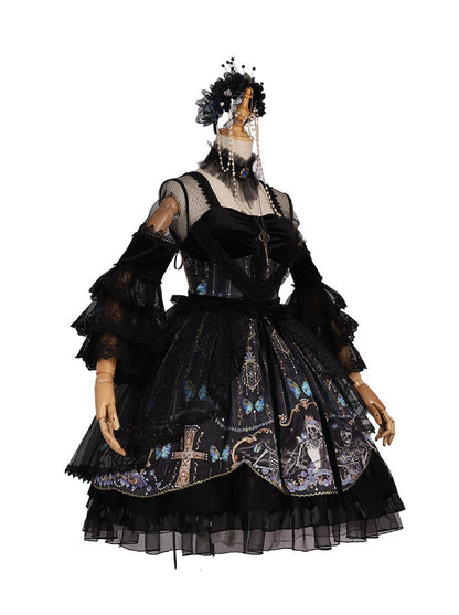 [pre-order] Love Lolita Skirt Original Underworld Dark Gothic Retro Lolita