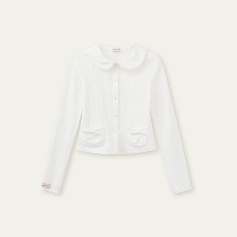 Printed Doll Collar Blouse + Pants