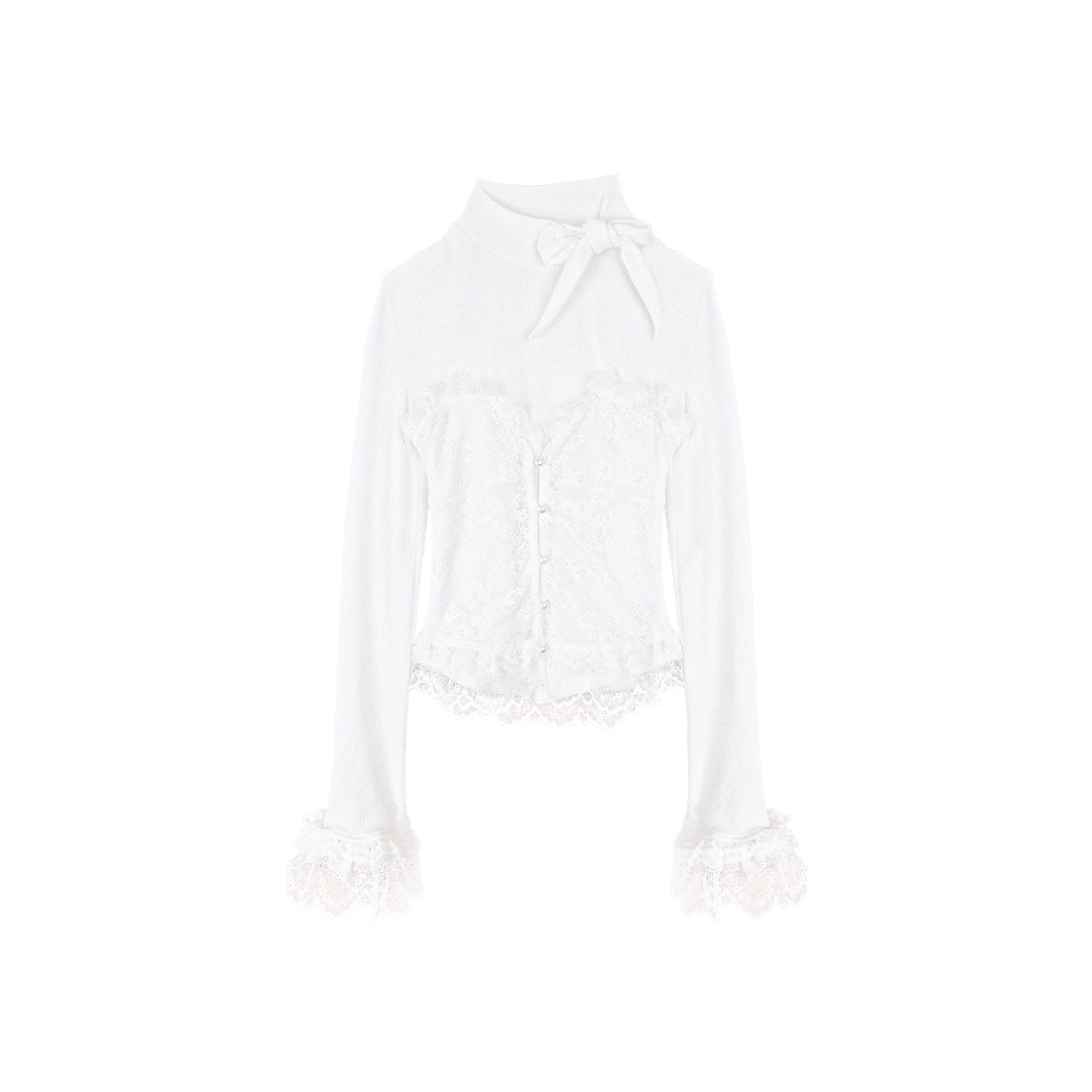 Lace Trim Cape Coat + Tops + Scarf