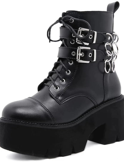 Punk Belt Buckle Metal Ring Martin Boots