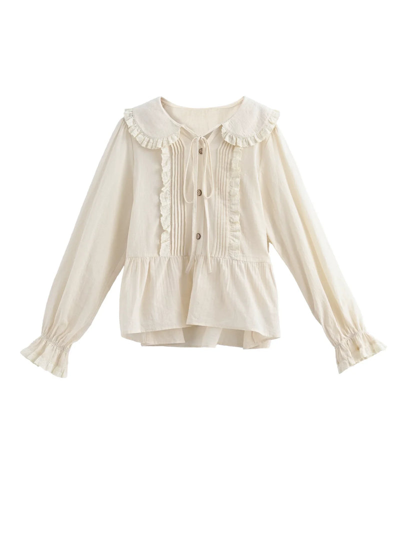 Pure Cotton Doll Collar Blouse