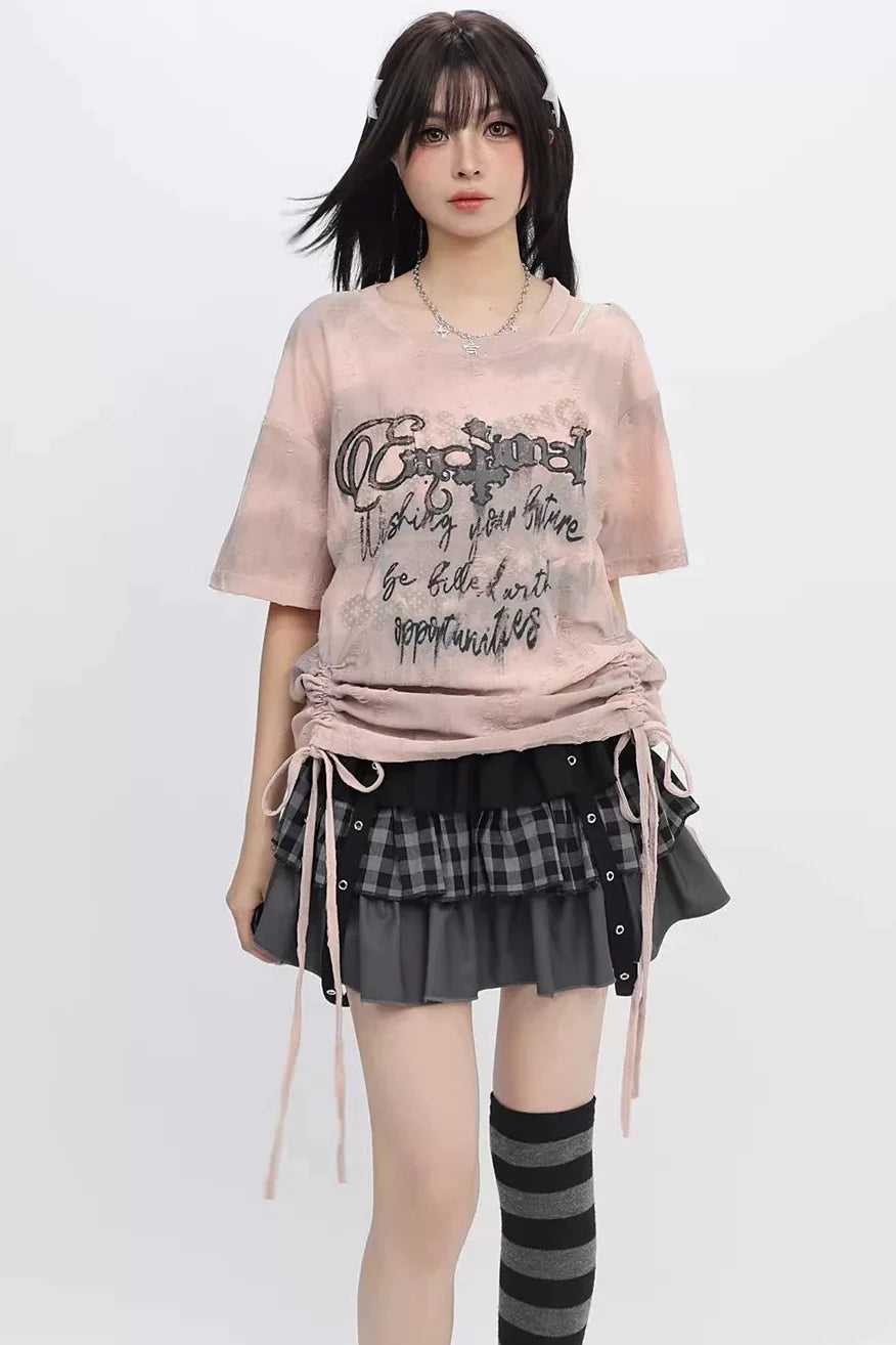Y2k Tie-dye Off-shoulder Top