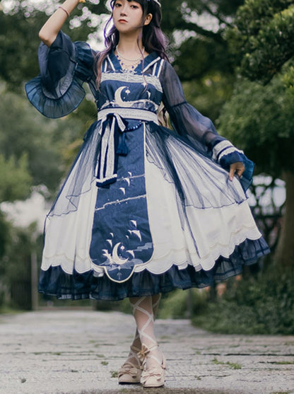 Lolita Night Crescent Moon Suspender Dress Set