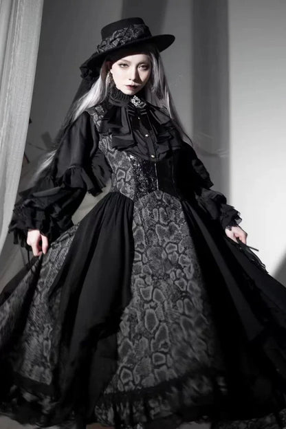 Moon Night Batwing Blouse + Brooch