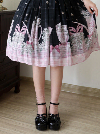 Lolita Sweet Mid-heel Round Toe Ribbon Shoes