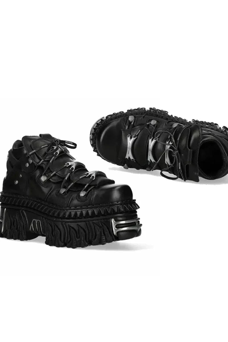 Fire Design Metal Platform Shoes