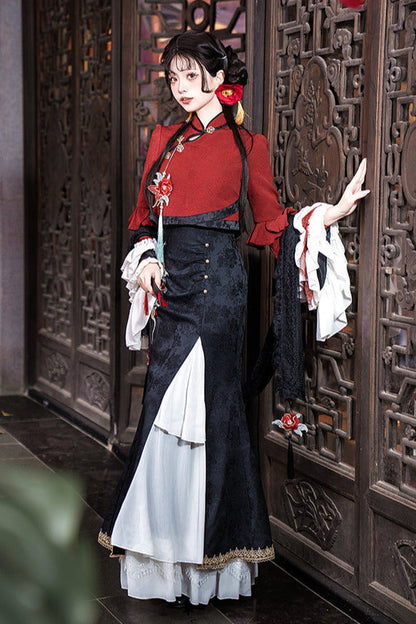 Snake Bone Camelia Nation Chinese-style Top + Dress