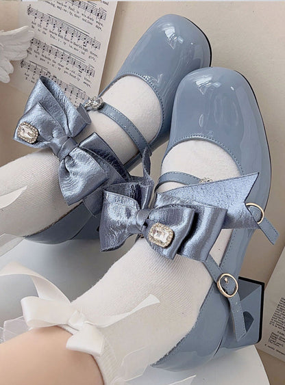 Ribbon Open Heart High Heel Lolita Shoes [jewel Ribbon/normal Ribbon]