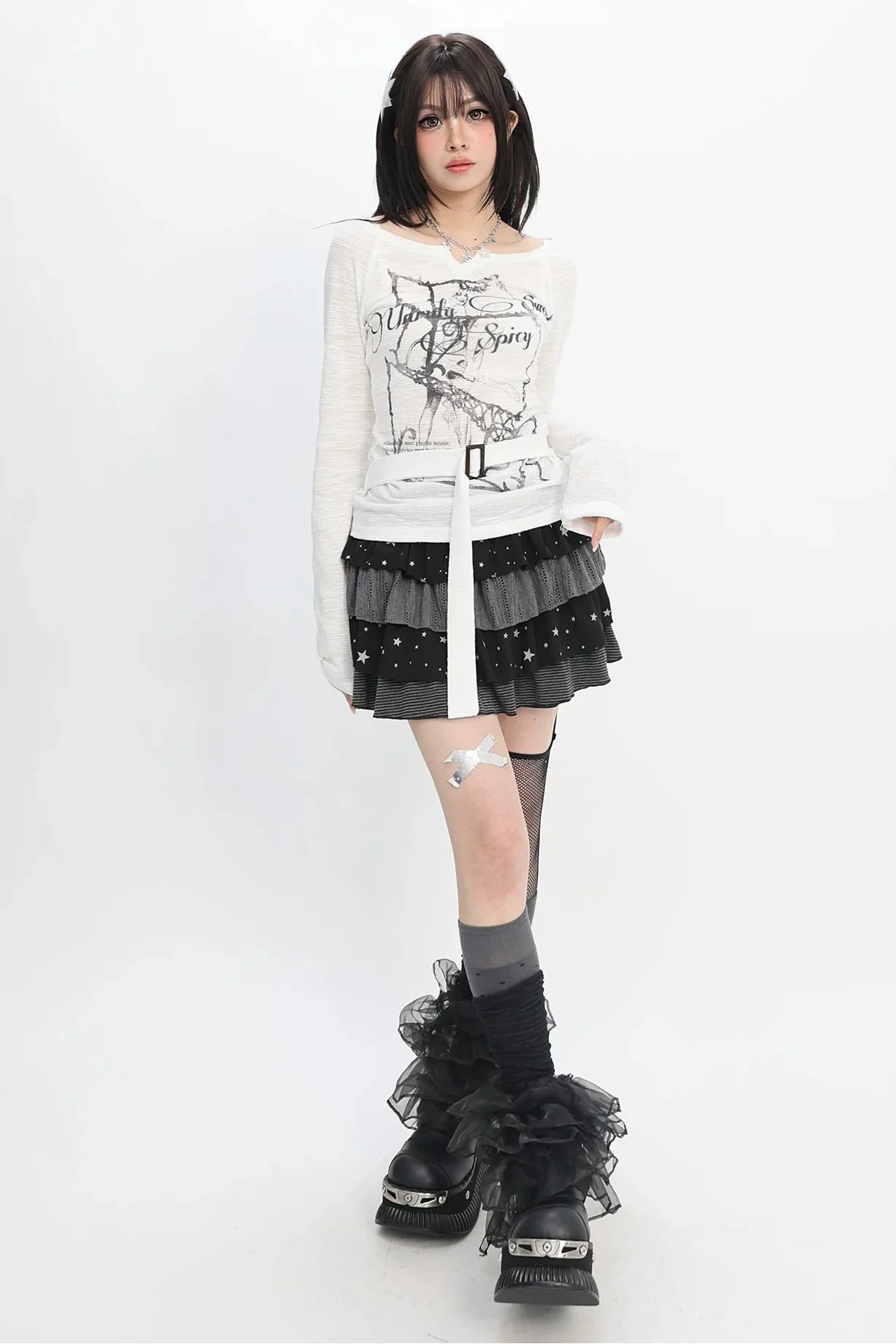 Graphic Ribbon Print Top