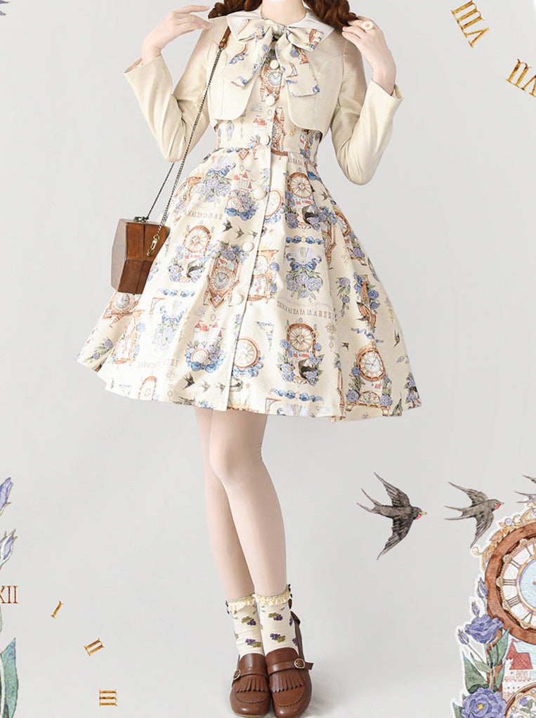 Eternal Echo Classical Print Lolita Dress Jacket Set