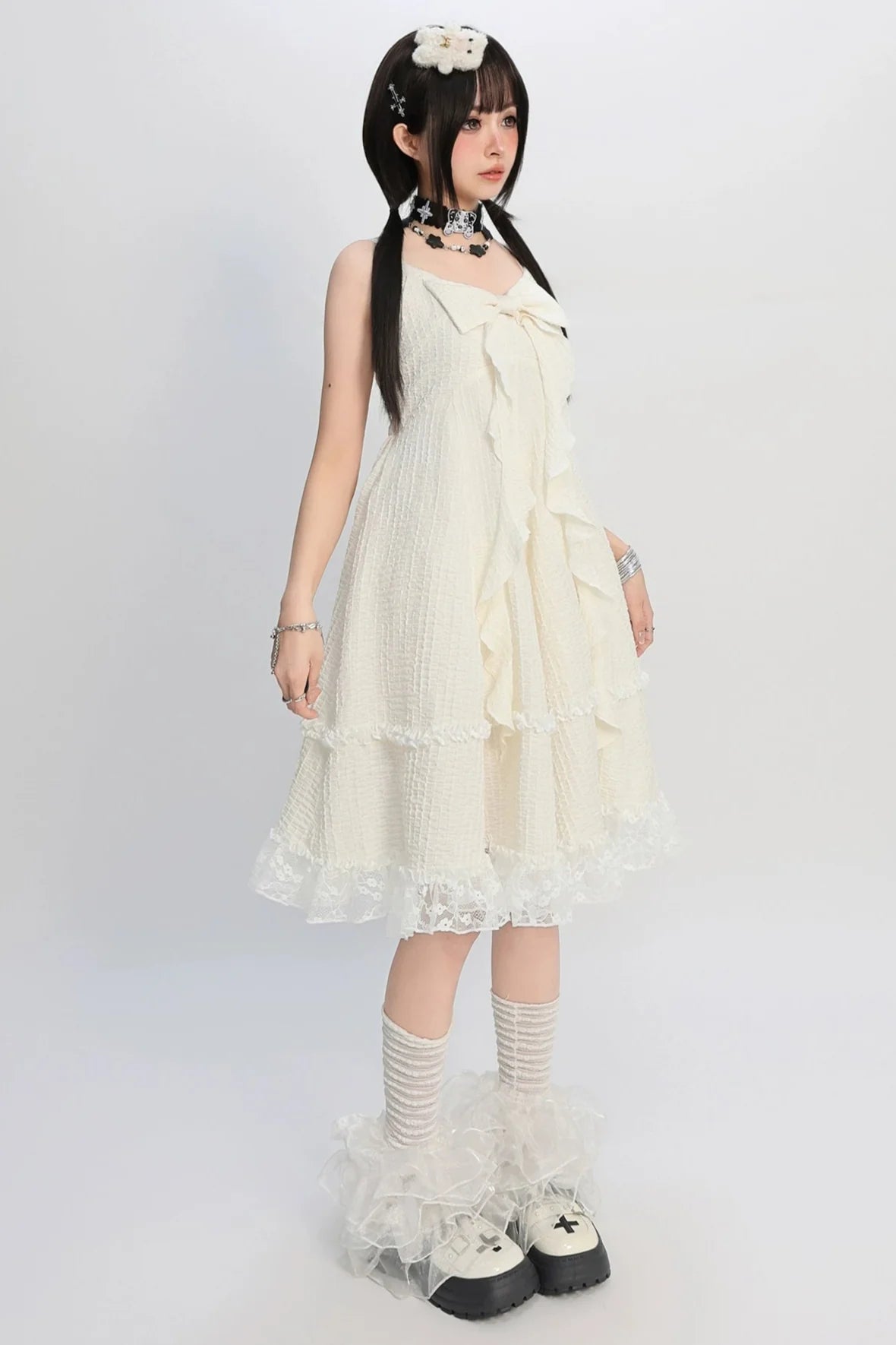 Girly Asian Big Bow Slip Dress