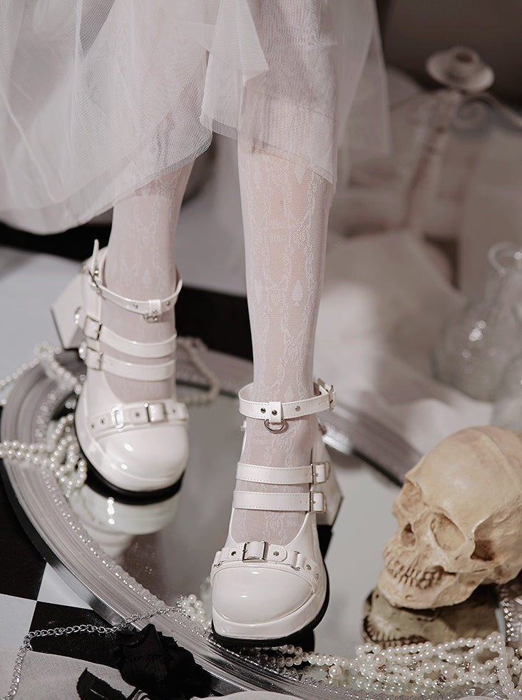 Jane Lolita Shoes Round Toe Gothic High Heels